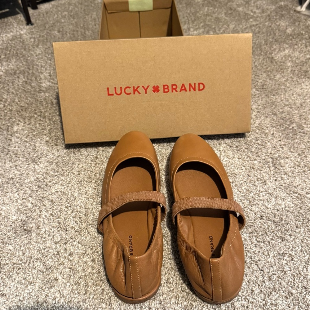 Lucky Brand Tan Walnen Ballet Flats Dress Shoes - Sz 8
